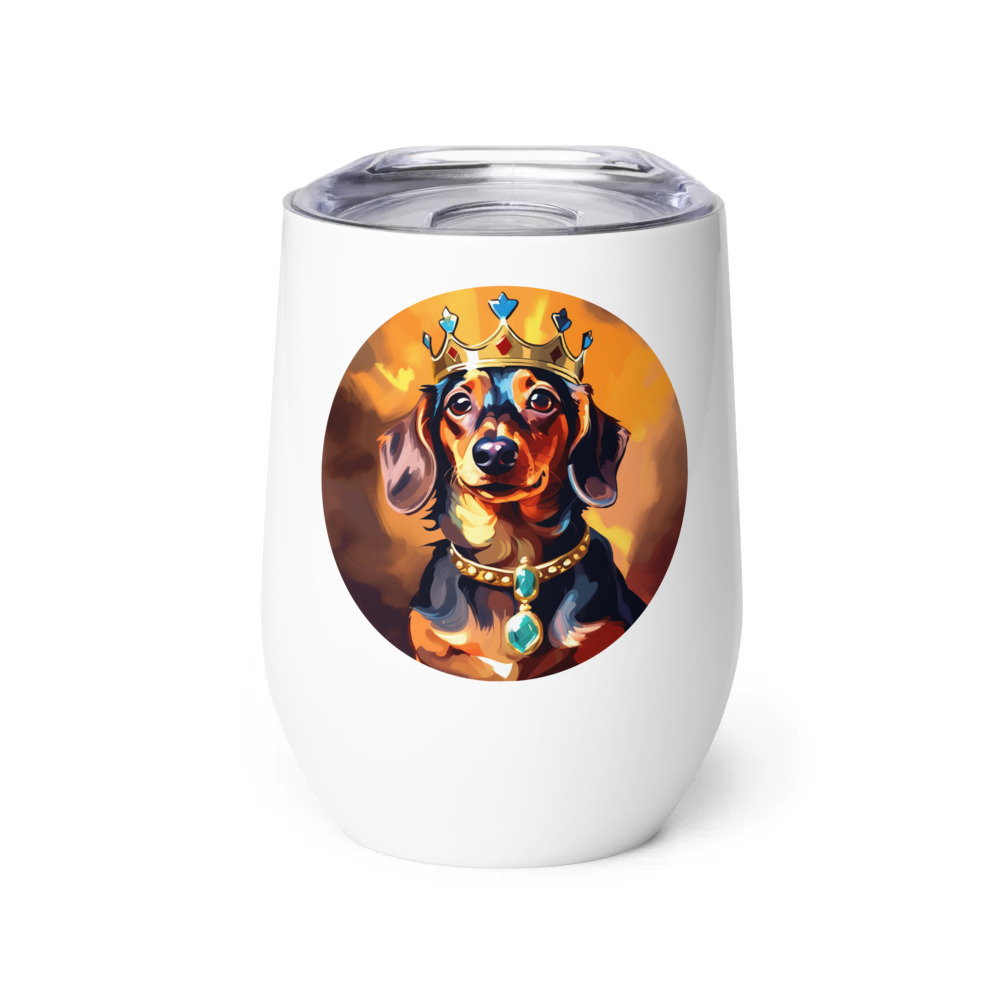 PugMug Custom Tan Dachshund Wine Tumbler