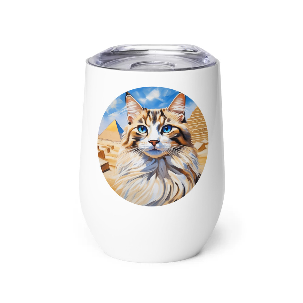 PugMug Custom Tabby Ragdoll Cat Wine Tumbler