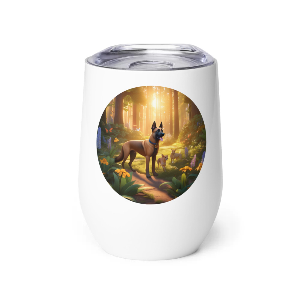 PugMug Custom Belgian Malinois Wine Tumbler
