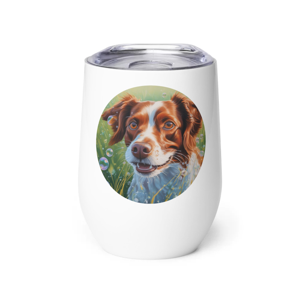 PugMug Custom Brittany Dog Wine Tumbler