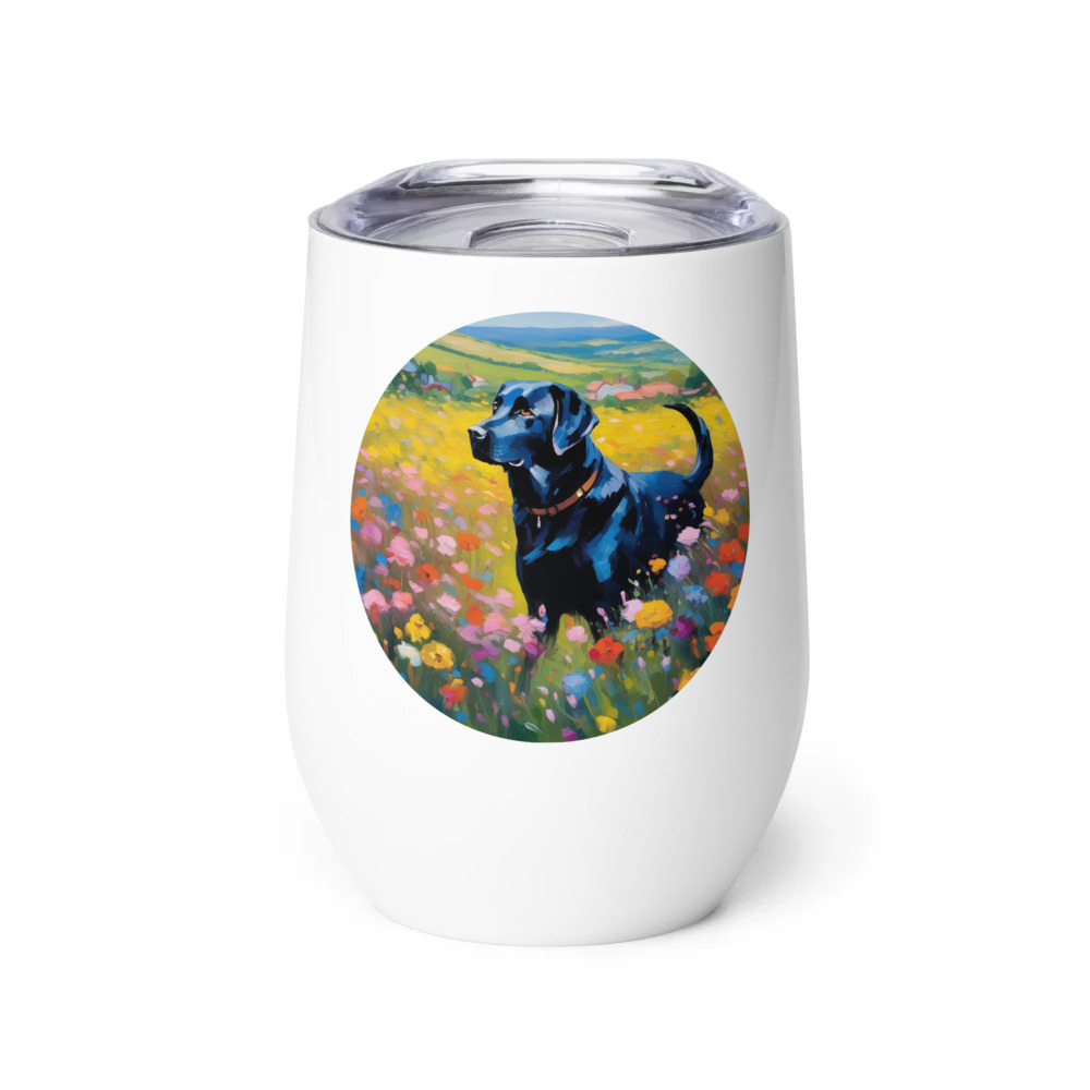 PugMug Custom Black Labrador Retriever Wine Tumbler