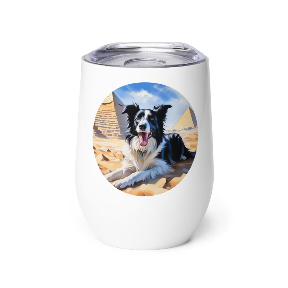 PugMug Custom Border Collie Wine Tumbler