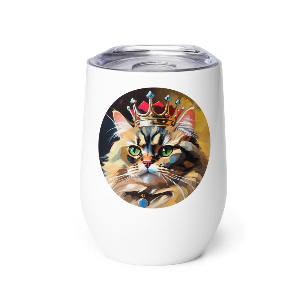 PugMug Custom Tabby Persian Cat Wine Tumbler