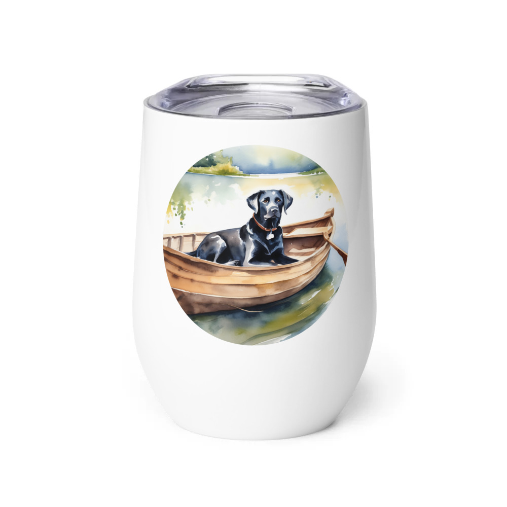 PugMug Custom Black Labrador Retriever Wine Tumbler