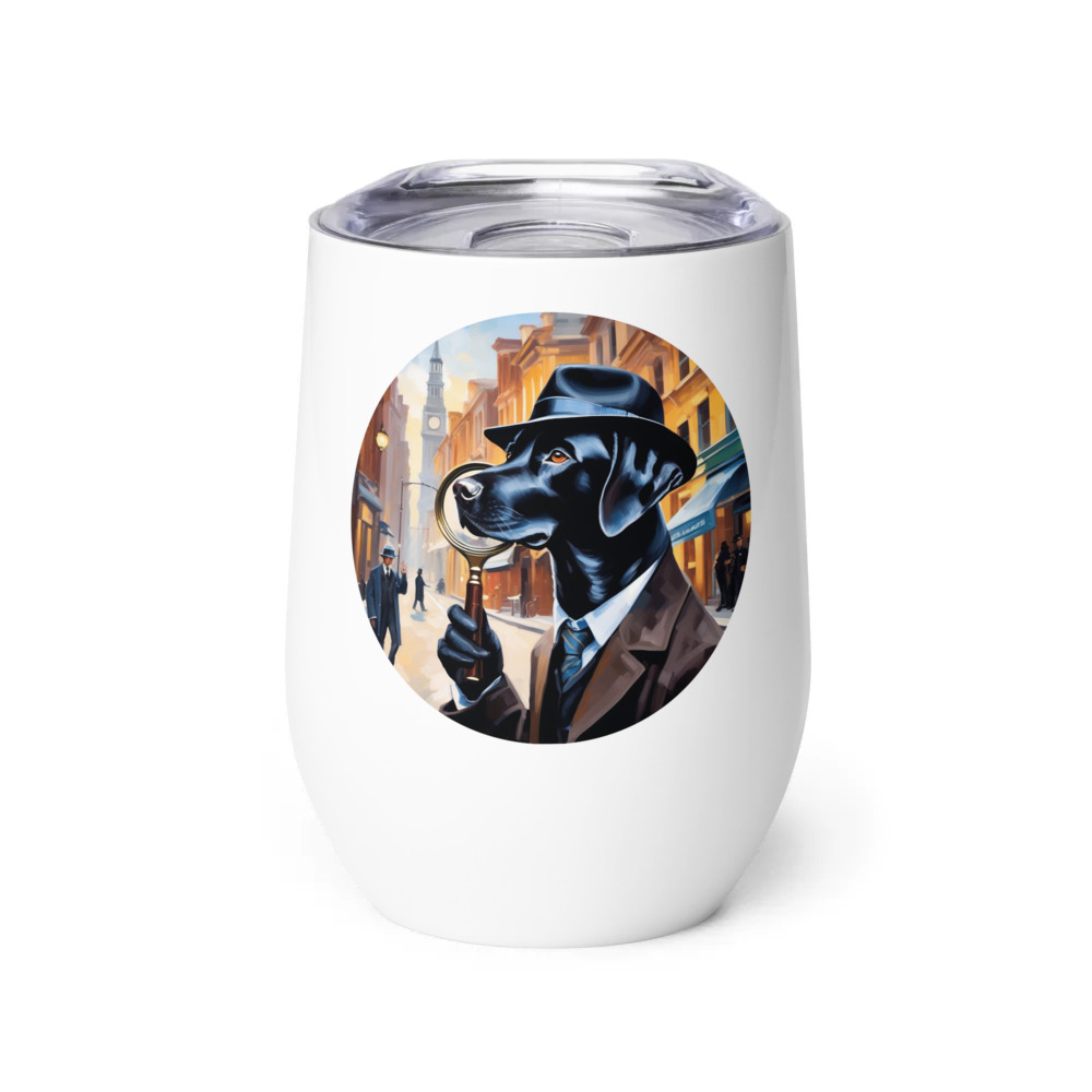PugMug Custom Black Labrador Retriever Wine Tumbler