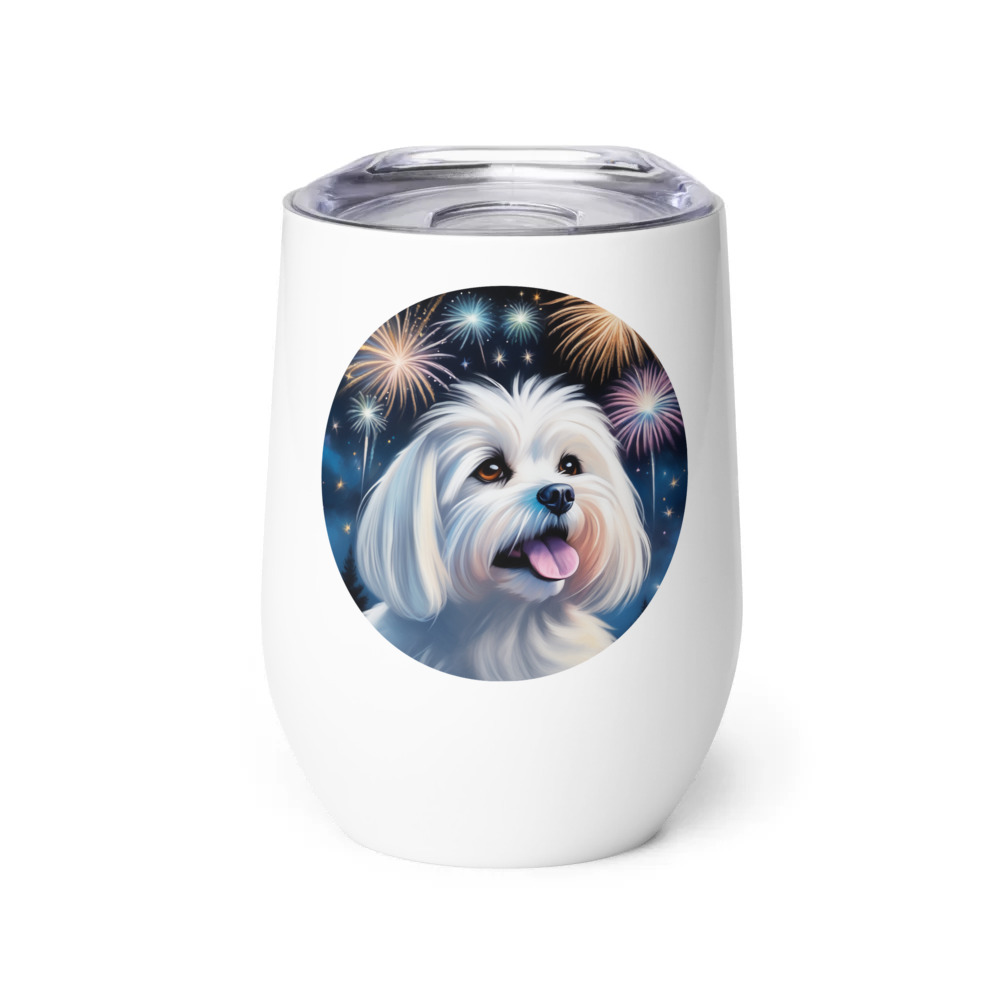 PugMug Custom Maltese Dog Wine Tumbler