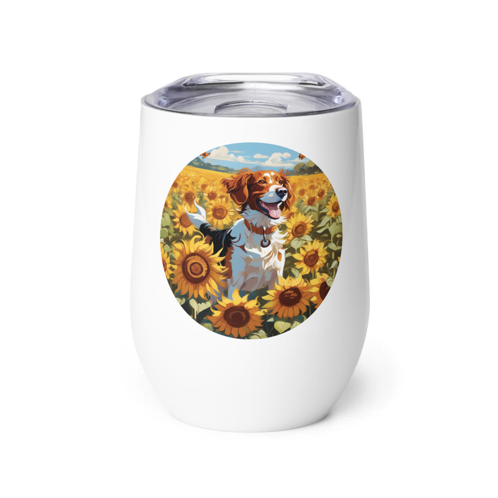 PugMug Custom Brittany Dog Wine Tumbler