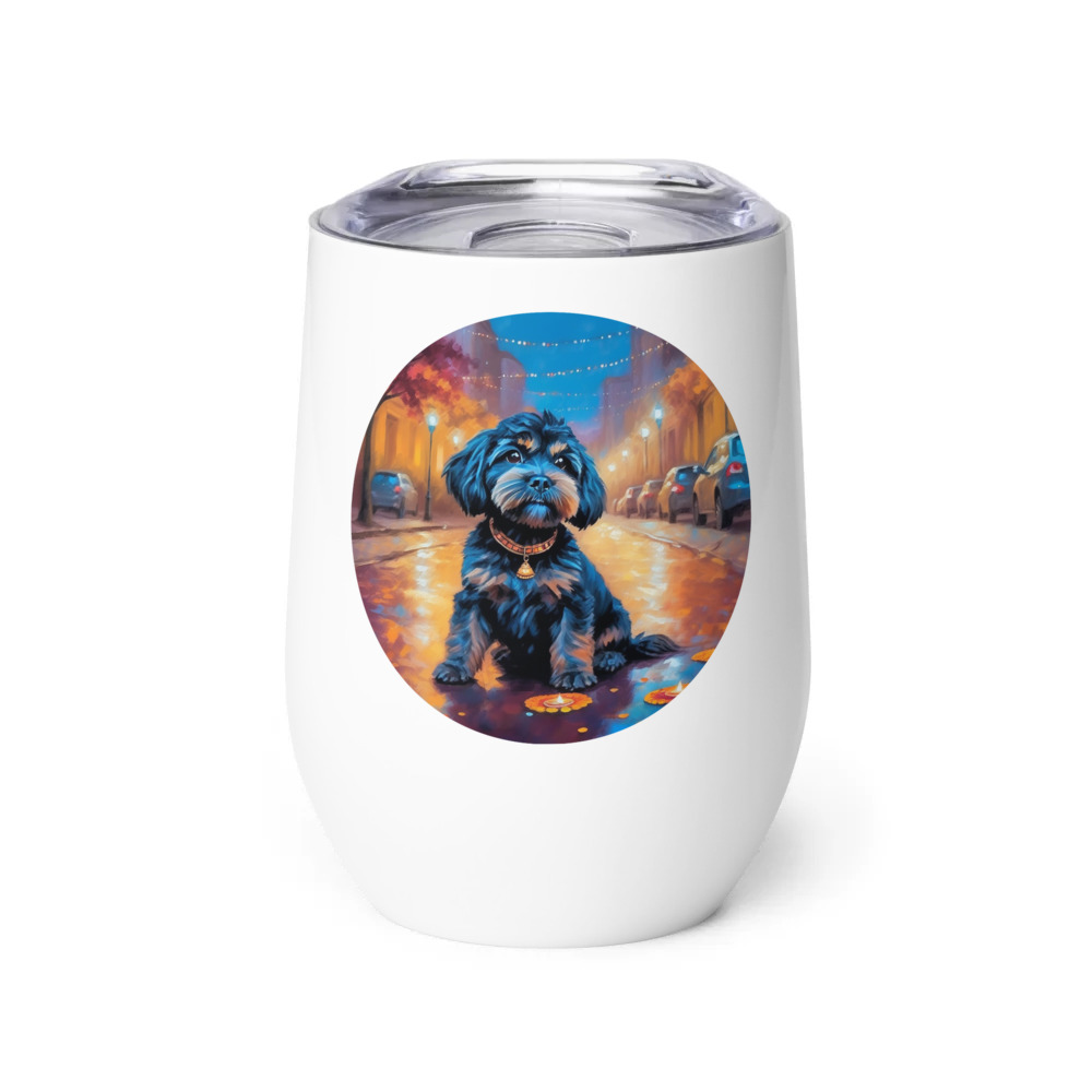 PugMug Custom Lily Wine Tumbler
