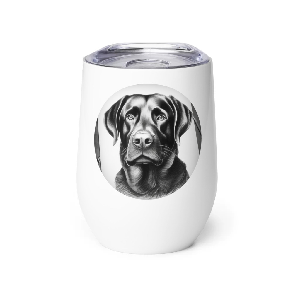 PugMug Custom Black Labrador Retriever Wine Tumbler