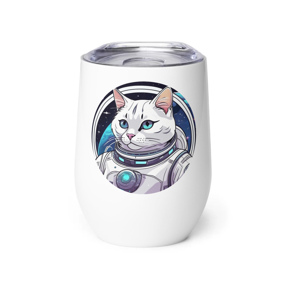 PugMug Custom White Exotic Cat Wine Tumbler