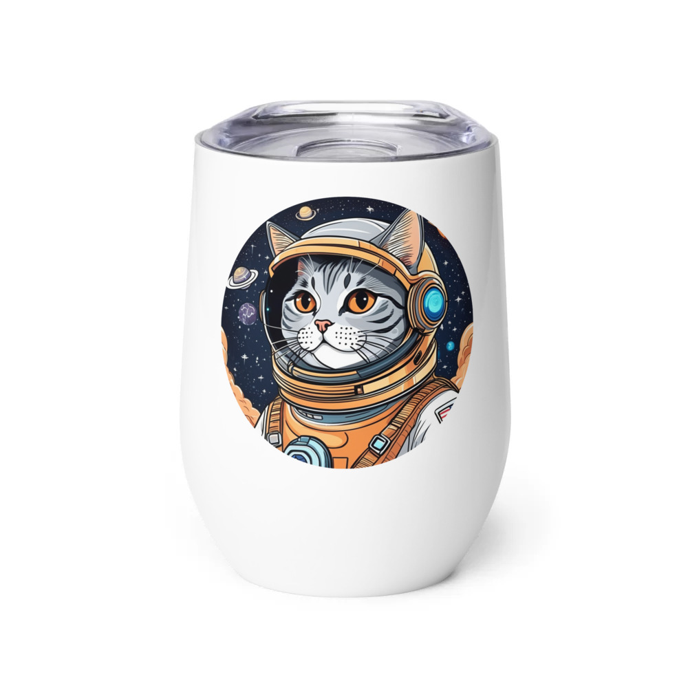PugMug Custom Tabby British Shorthair Cat Wine Tumbler