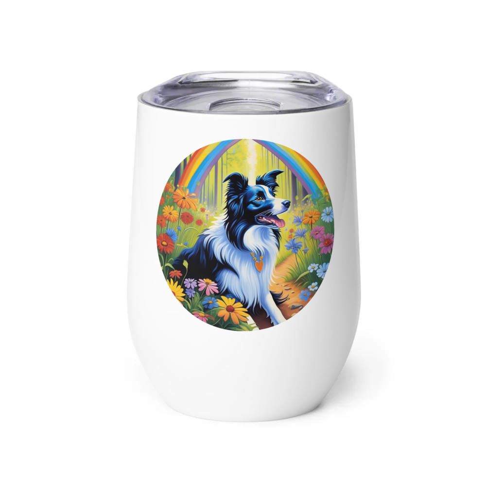 PugMug Custom Border Collie Wine Tumbler
