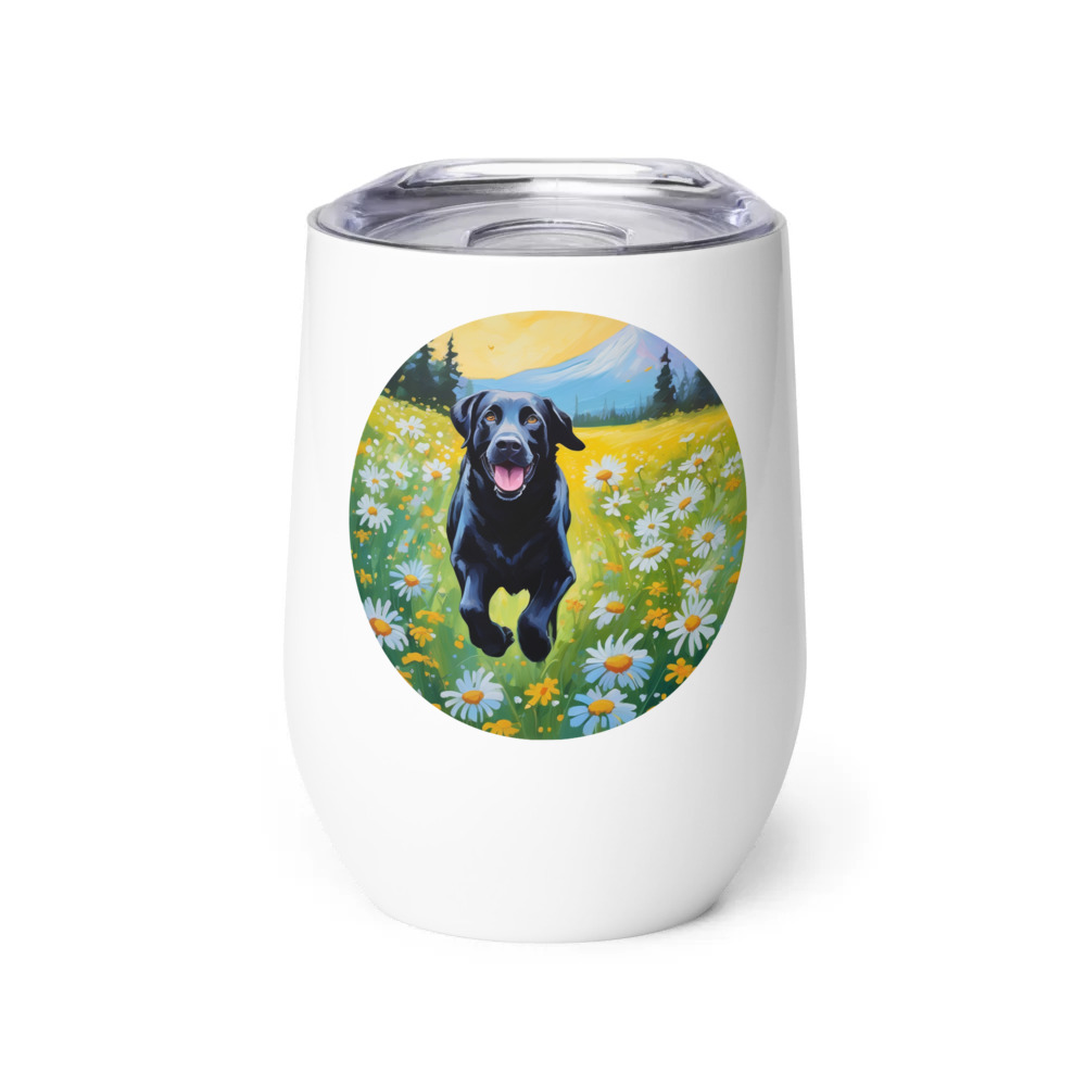 PugMug Custom Black Labrador Retriever Wine Tumbler