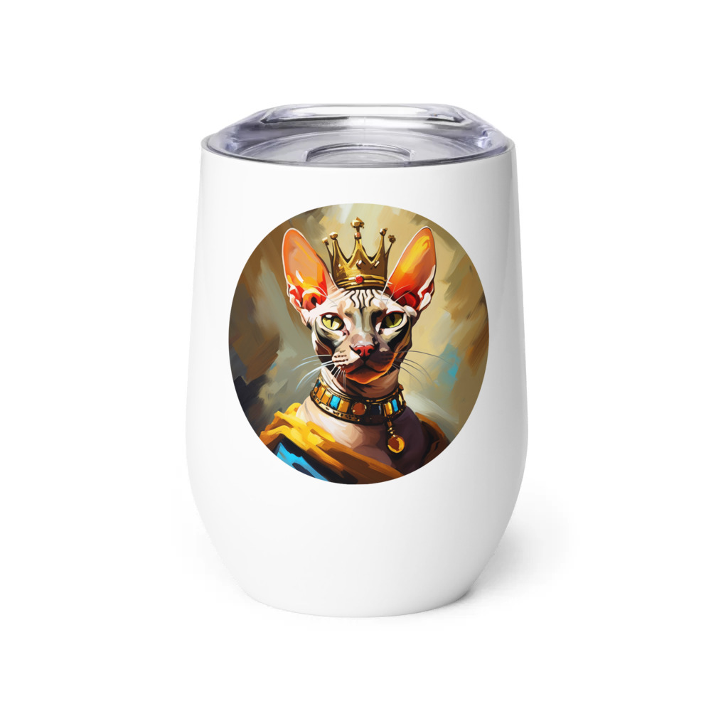 PugMug Custom Tabby Sphynx Cat Wine Tumbler