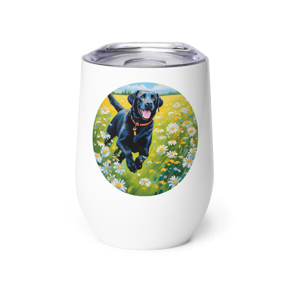PugMug Custom Black Labrador Retriever Wine Tumbler