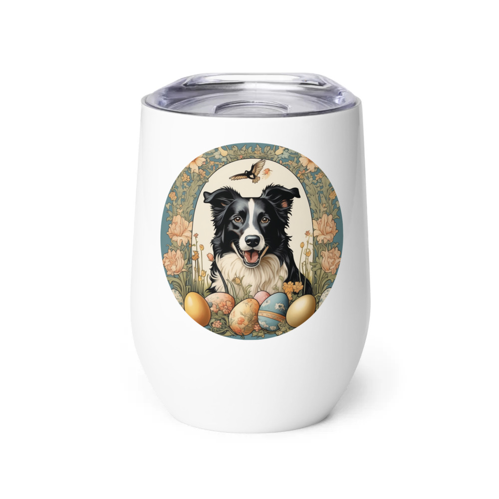 PugMug Custom Border Collie Wine Tumbler