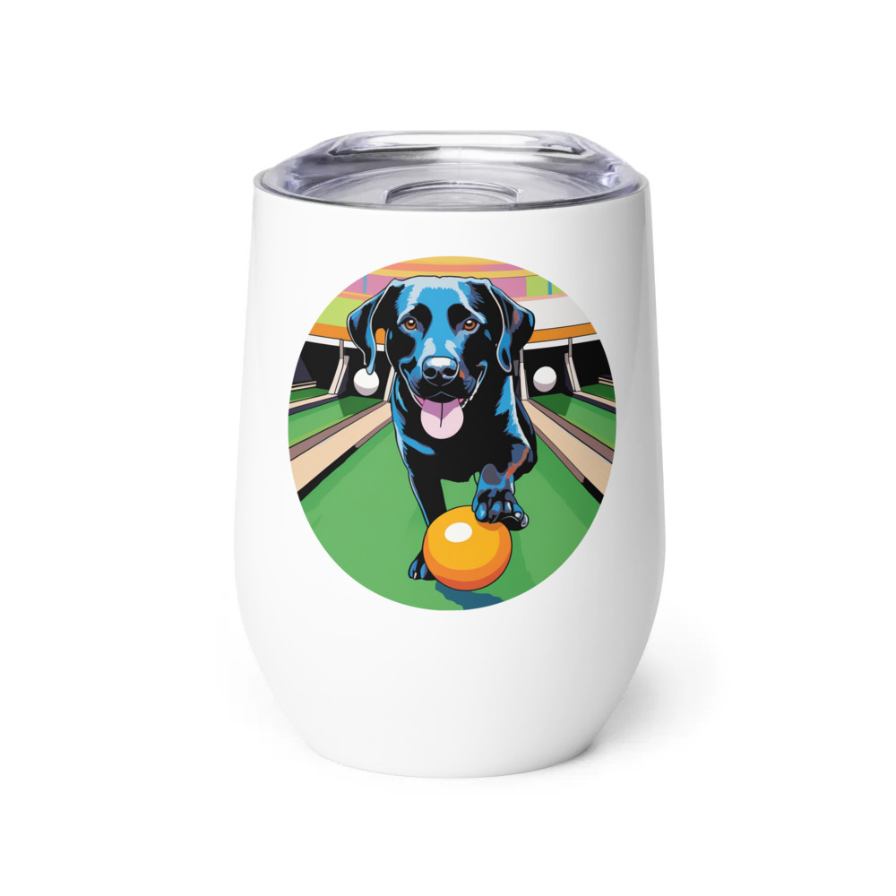 PugMug Custom Black Labrador Retriever Wine Tumbler