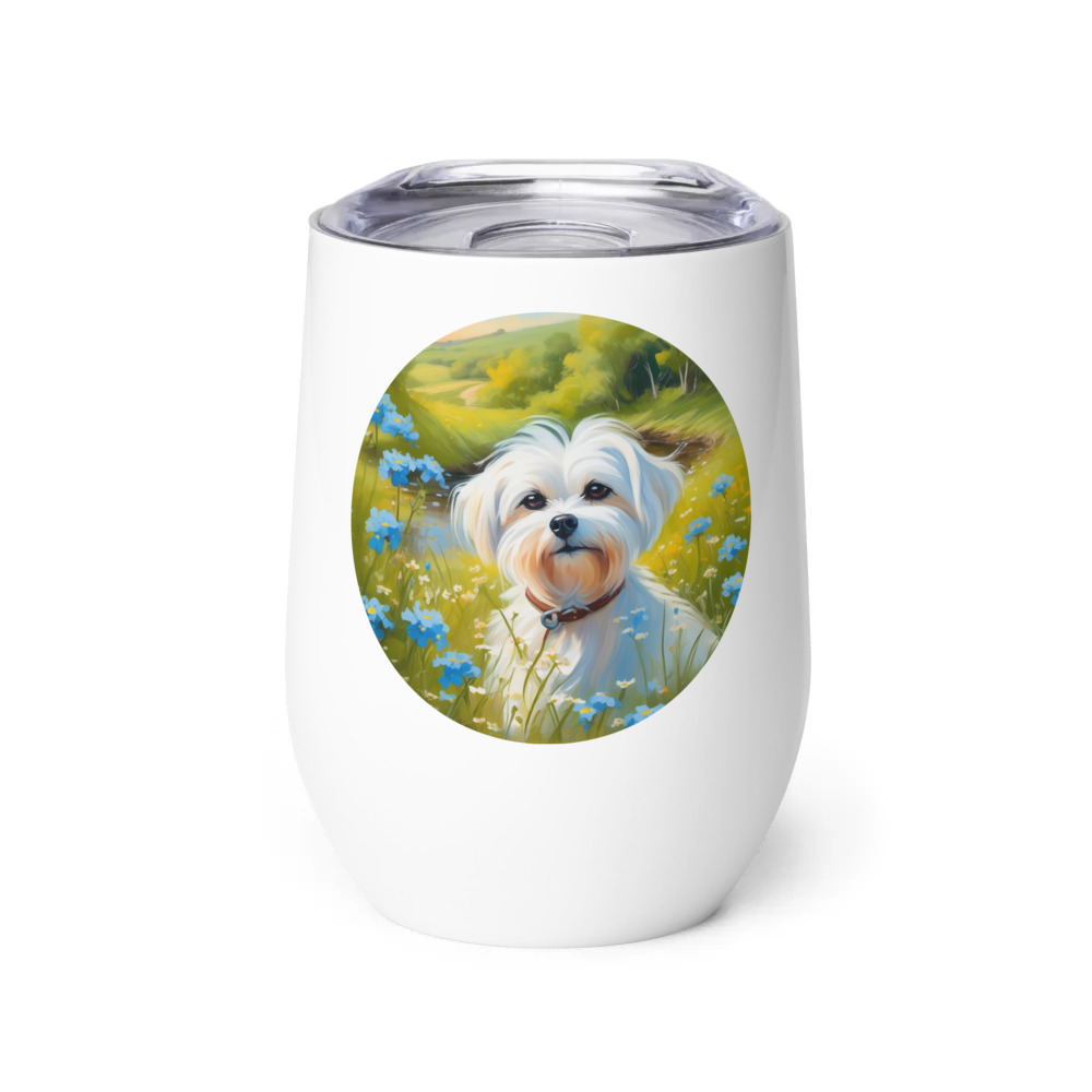 PugMug Custom Maltese Dog Wine Tumbler