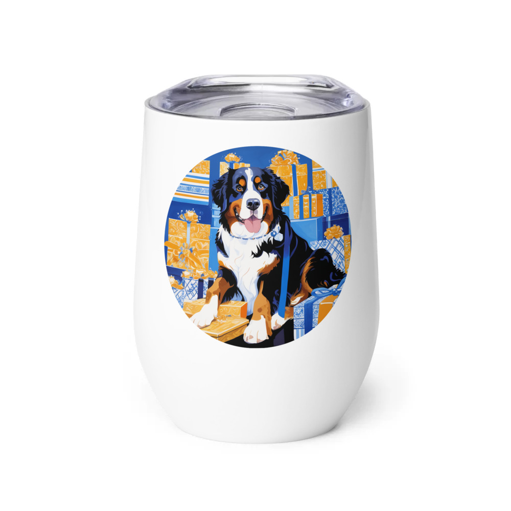 PugMug Custom Bernese Mountain Dog Wine Tumbler