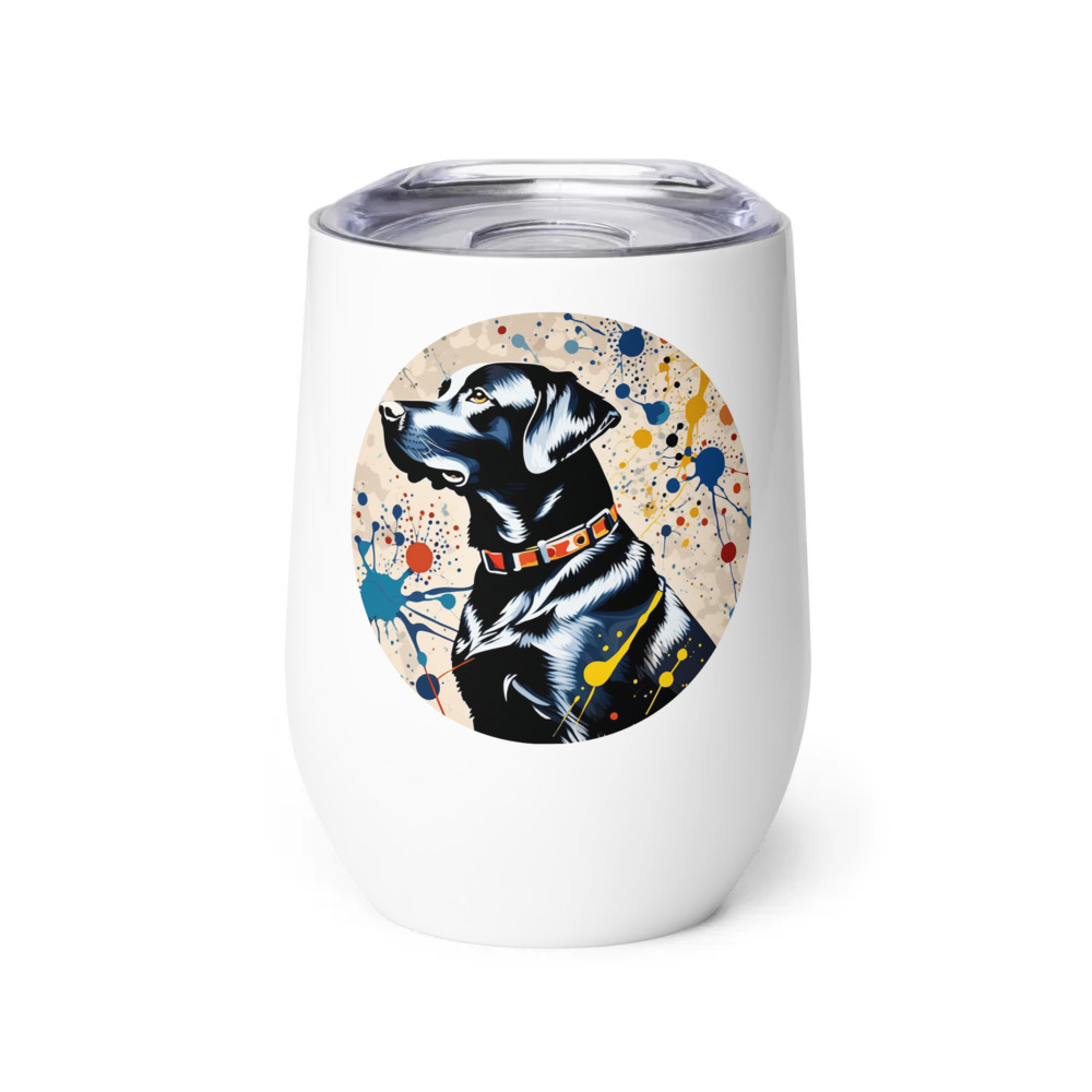 PugMug Custom Black Labrador Retriever Wine Tumbler