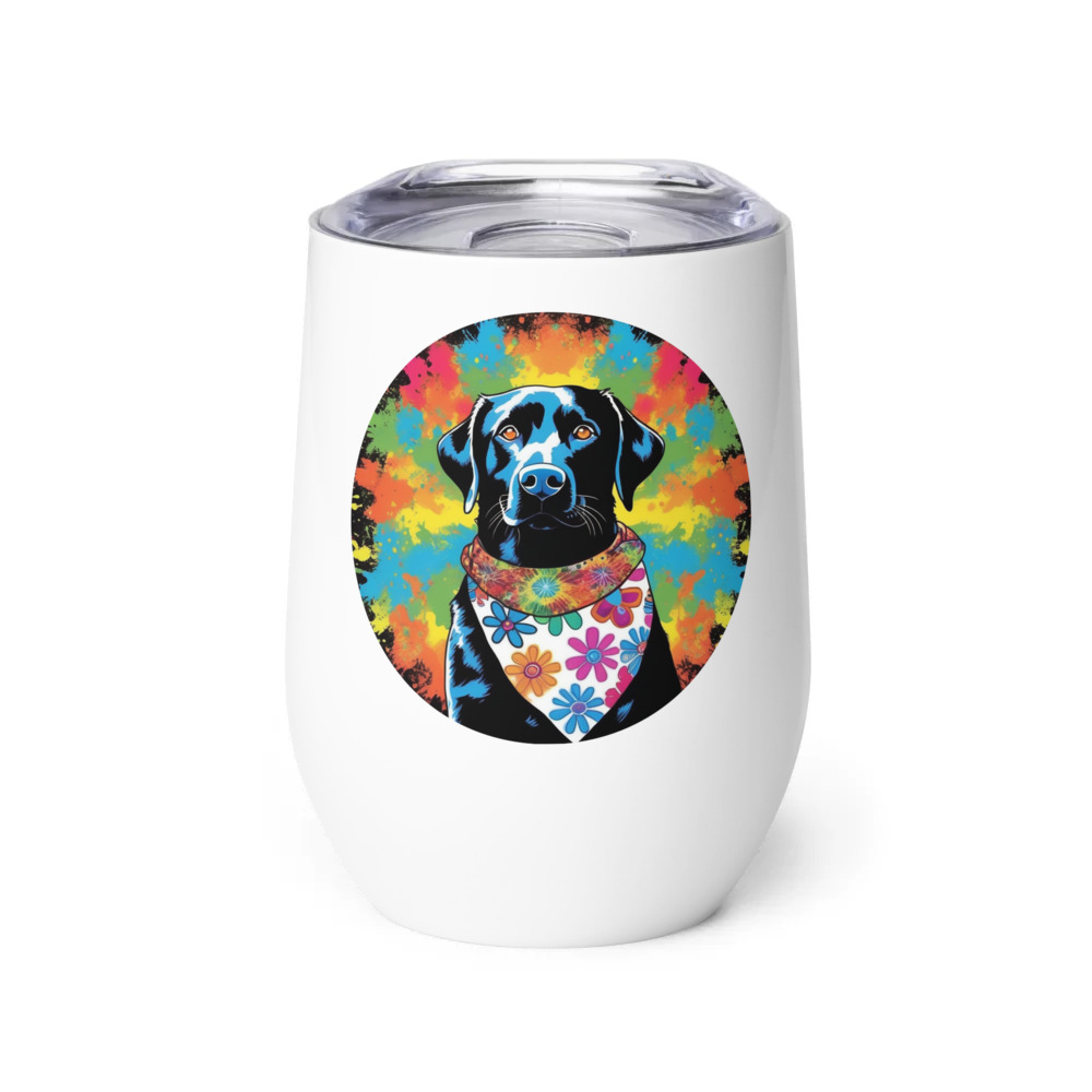 PugMug Custom Black Labrador Retriever Wine Tumbler