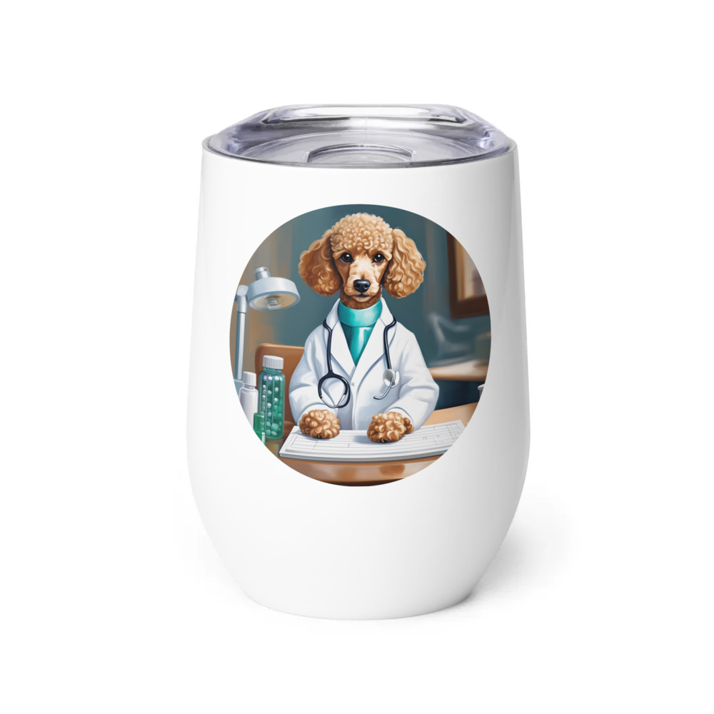 PugMug Custom Tan Poodle Wine Tumbler