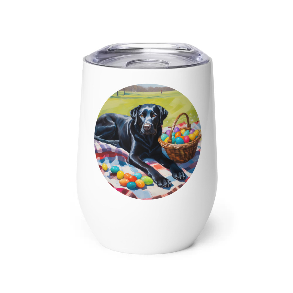 PugMug Custom Black Labrador Retriever Wine Tumbler