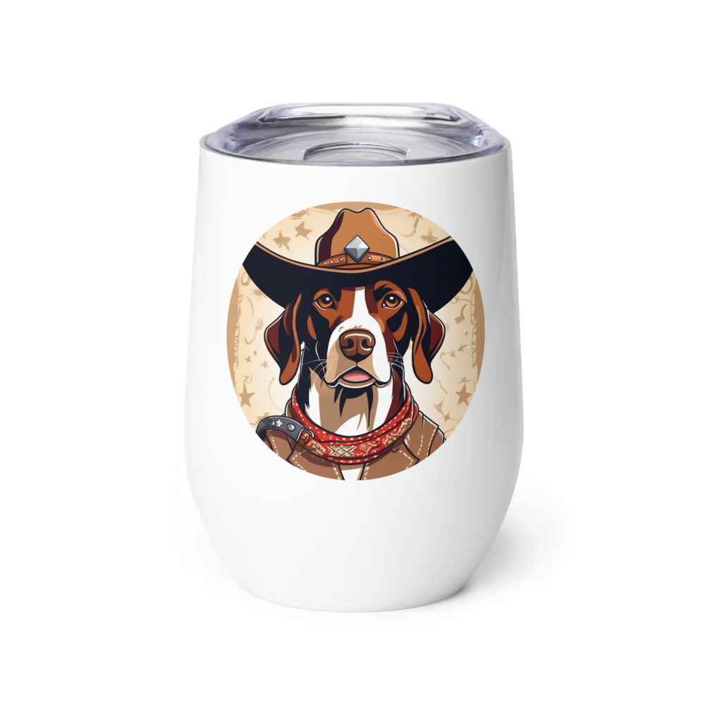 PugMug Custom Pointer Dog Wine Tumbler