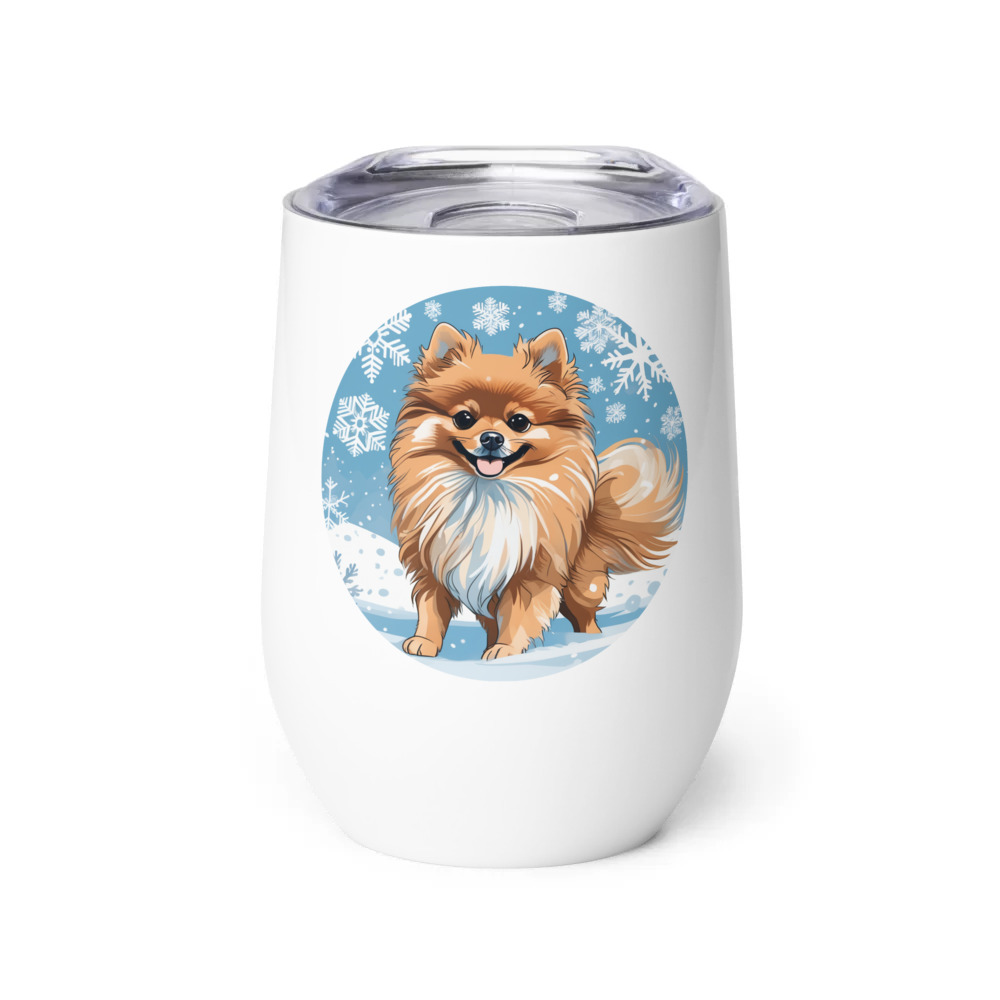 PugMug Custom Tan Pomeranian Wine Tumbler
