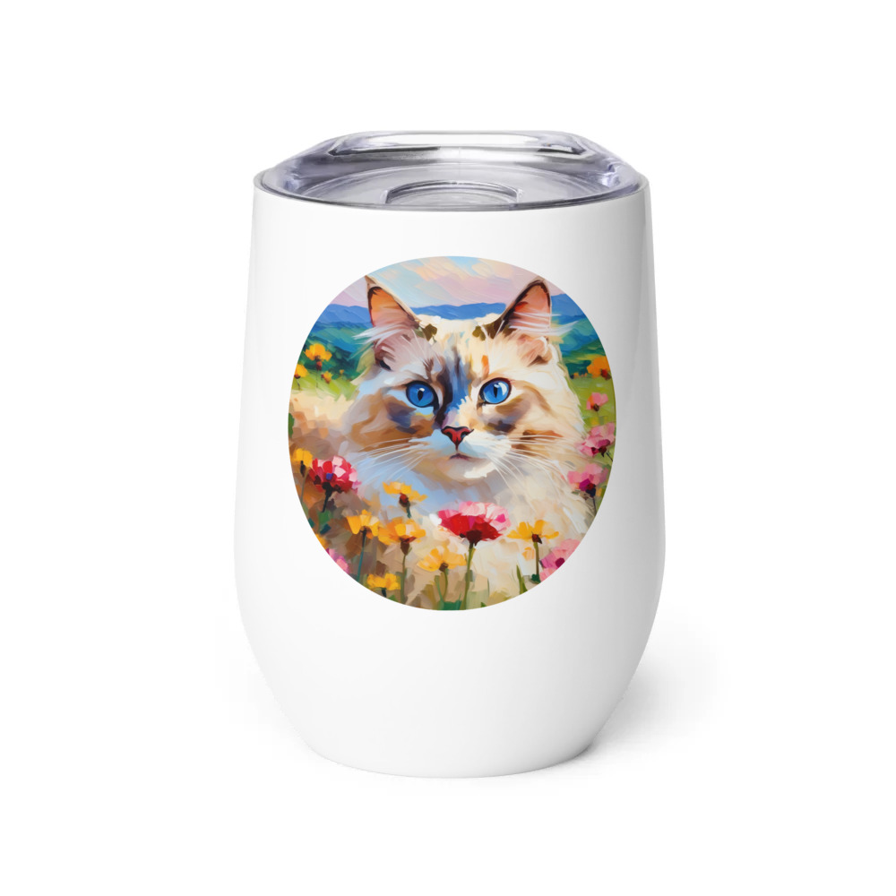 PugMug Custom Tabby Ragdoll Cat Wine Tumbler