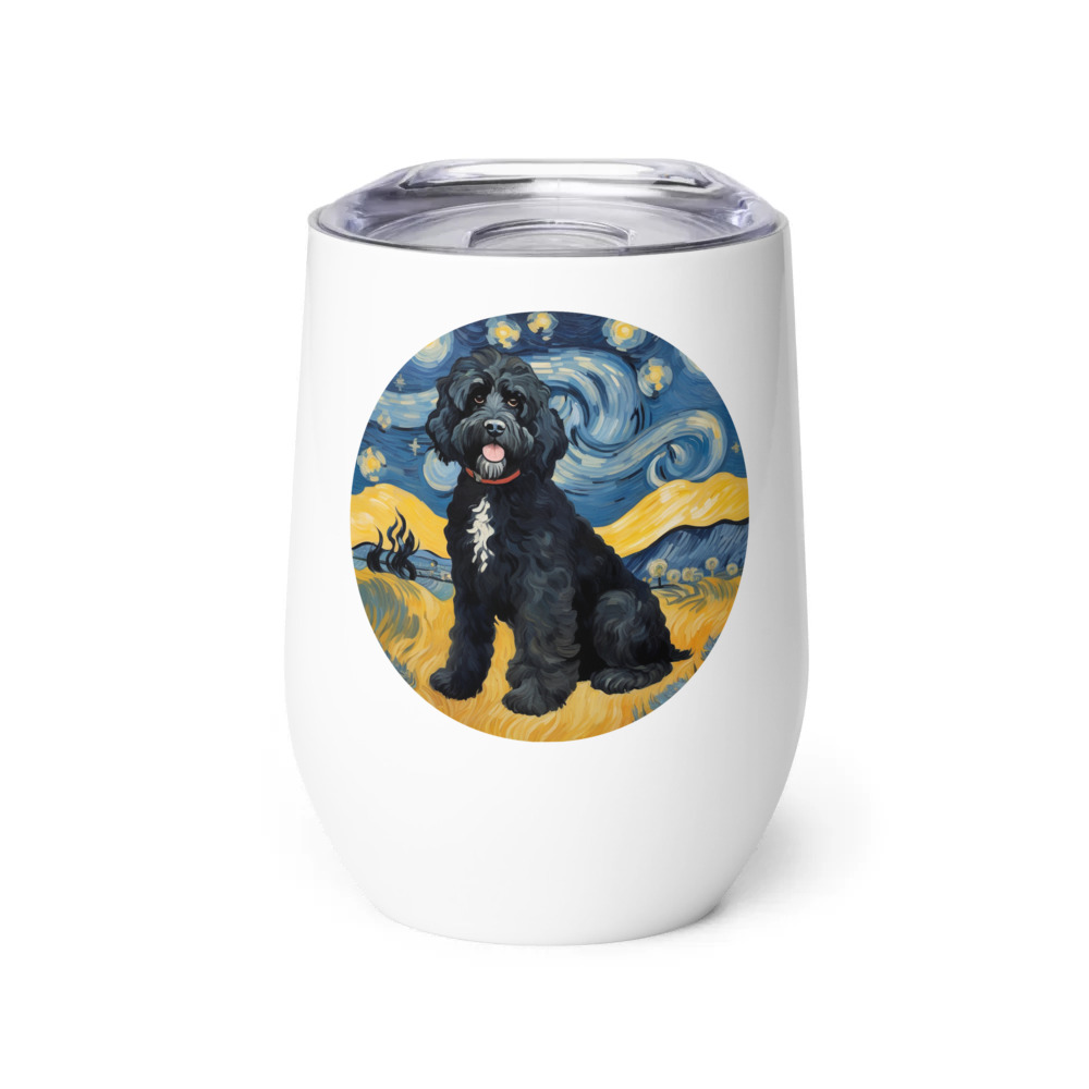 PugMug Custom Portuguese Water Dog Wine Tumbler