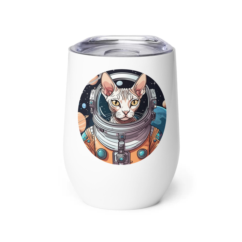 PugMug Custom Tabby Sphynx Cat Wine Tumbler