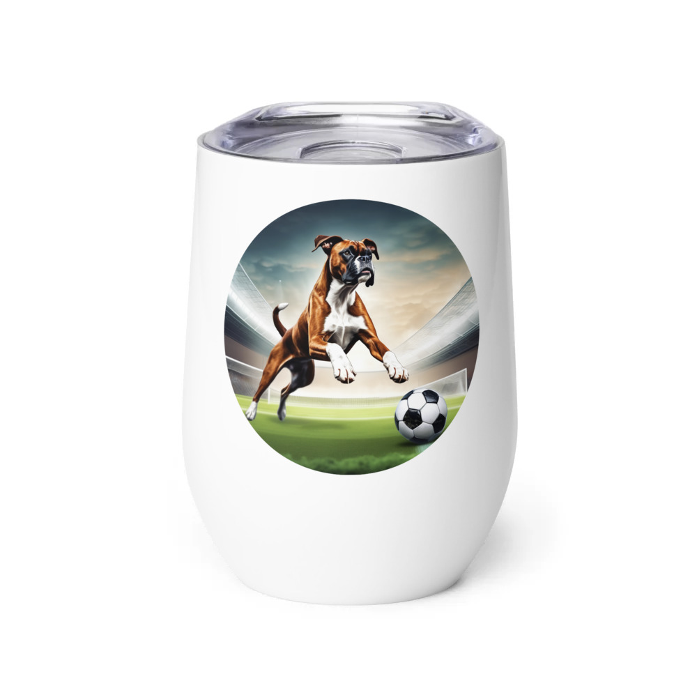 PugMug Custom Boxer Dog Wine Tumbler