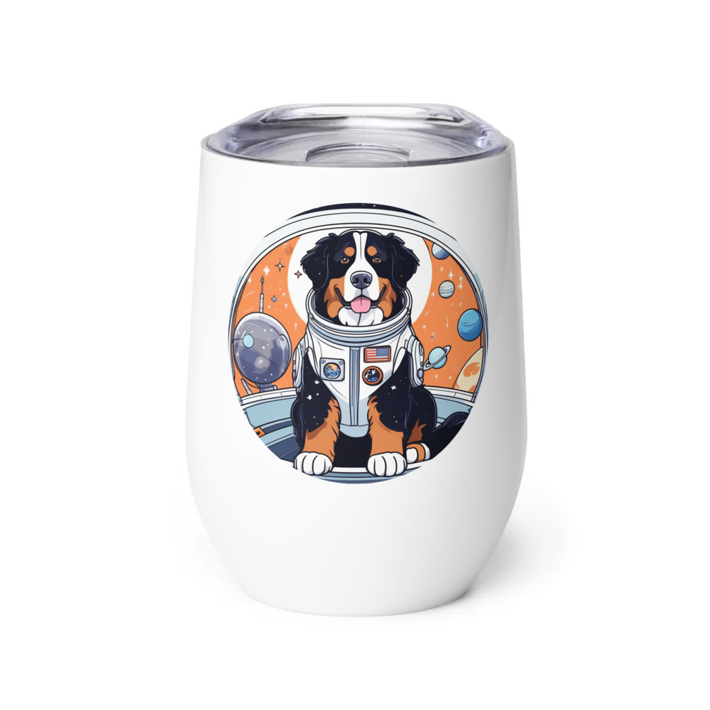 PugMug Custom Bernese Mountain Dog Wine Tumbler