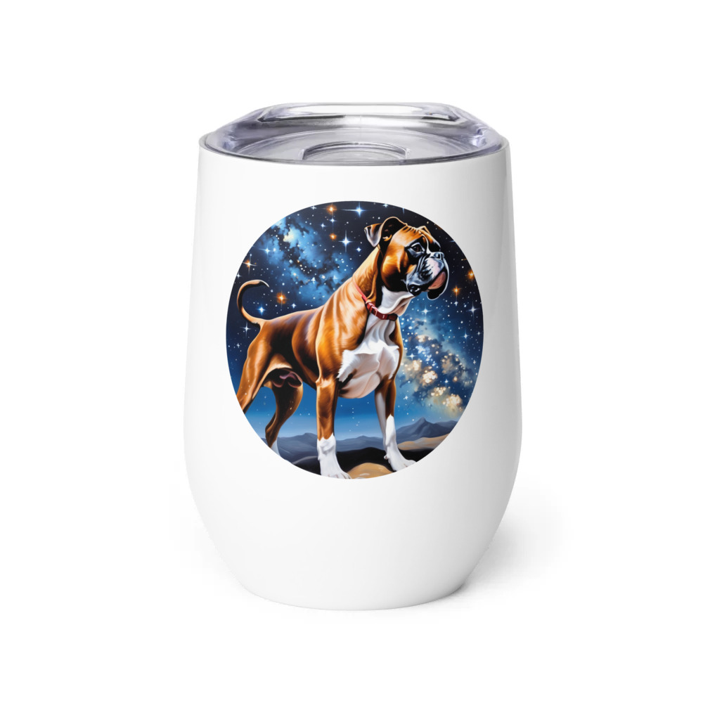 PugMug Custom Boxer Dog Wine Tumbler