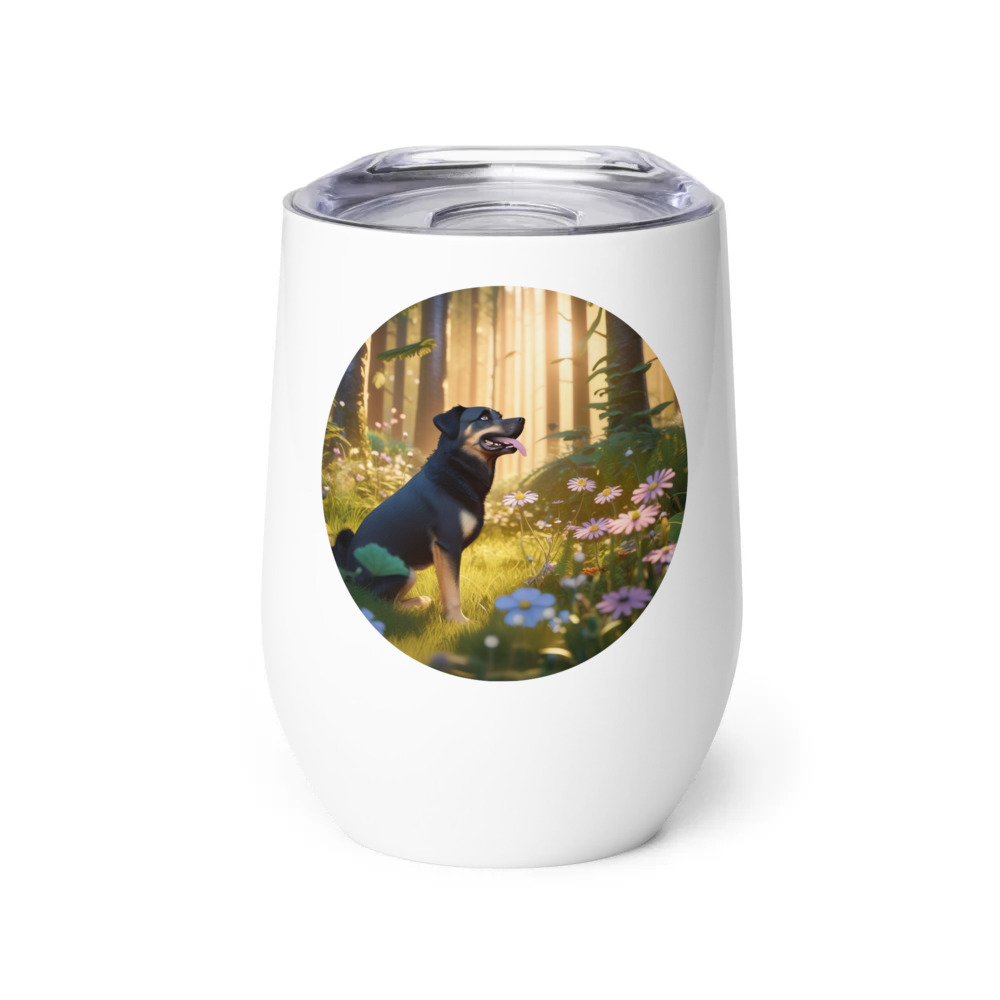 PugMug Custom Blue Wine Tumbler