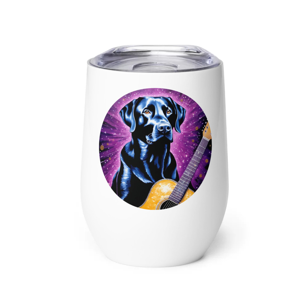 PugMug Custom Black Labrador Retriever Wine Tumbler