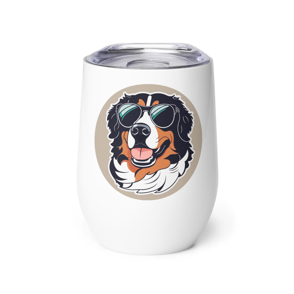 PugMug Custom Bernese Mountain Dog Wine Tumbler