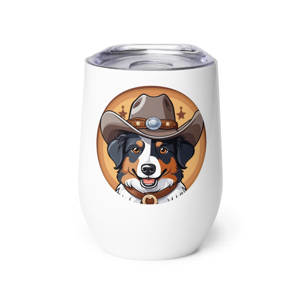 PugMug Custom Miniature American Shepherd Wine Tumbler