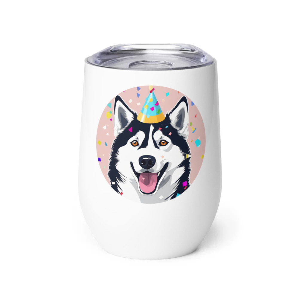 PugMug Custom Siberian Husky Wine Tumbler