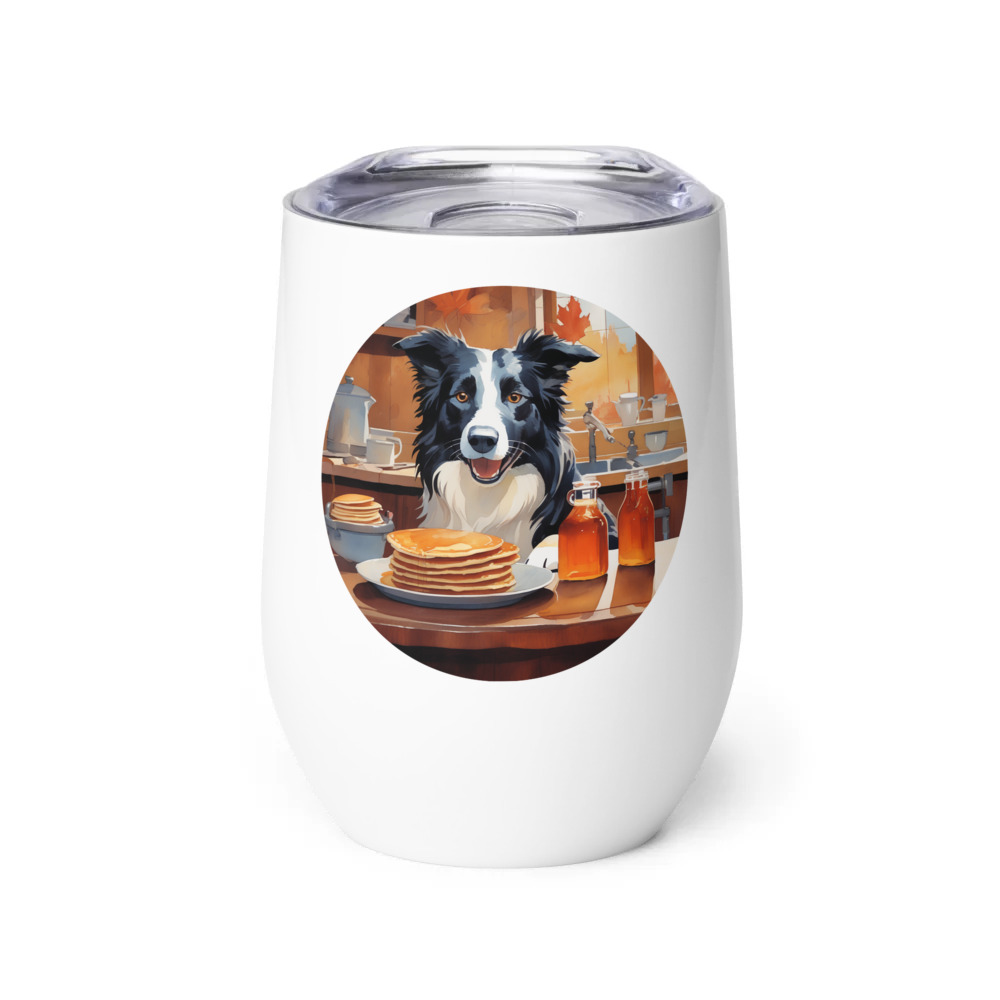 PugMug Custom Border Collie Wine Tumbler