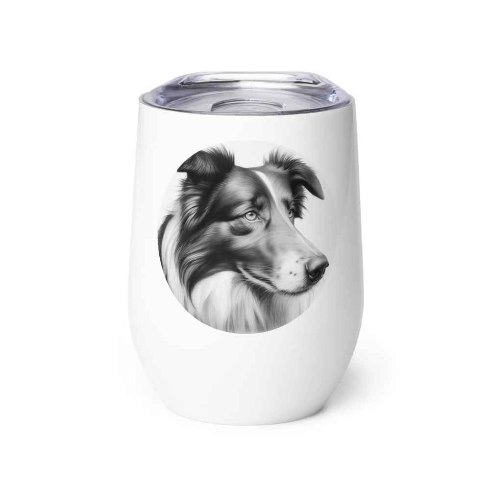 PugMug Custom Collie Wine Tumbler