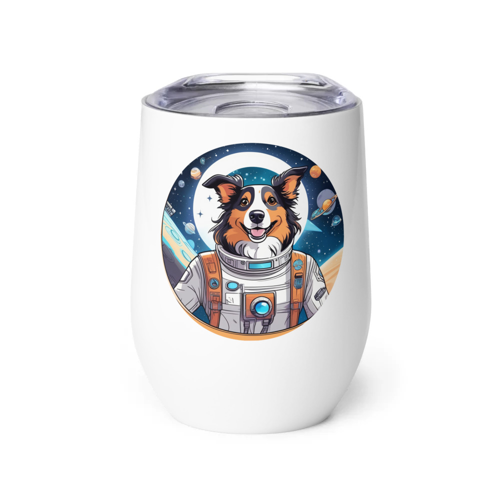 PugMug Custom Collie Wine Tumbler