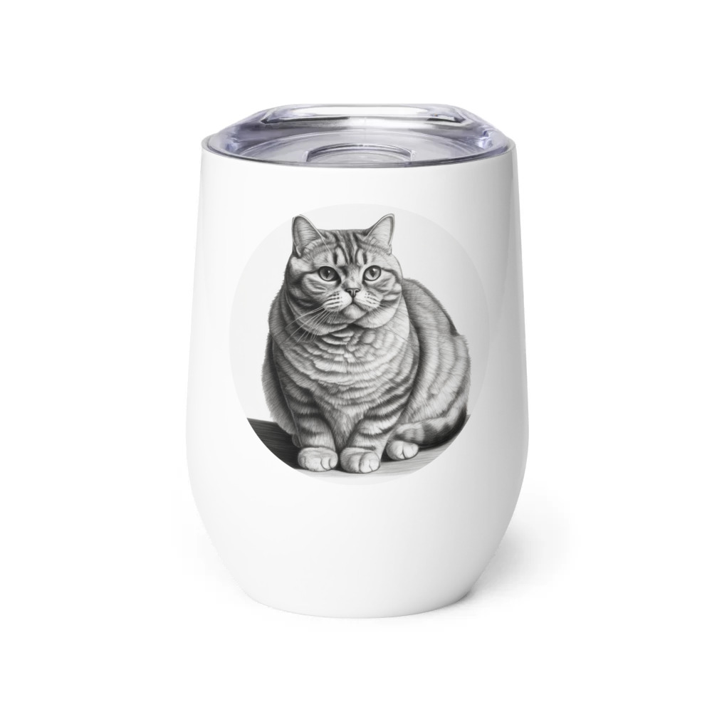 PugMug Custom Tabby British Shorthair Cat Wine Tumbler