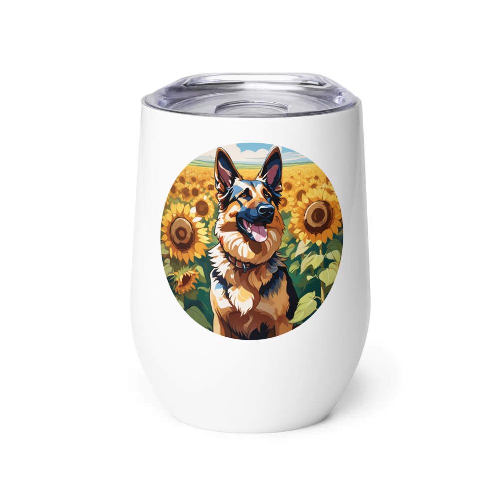 PugMug Custom German Shepherd Dog Wine Tumbler