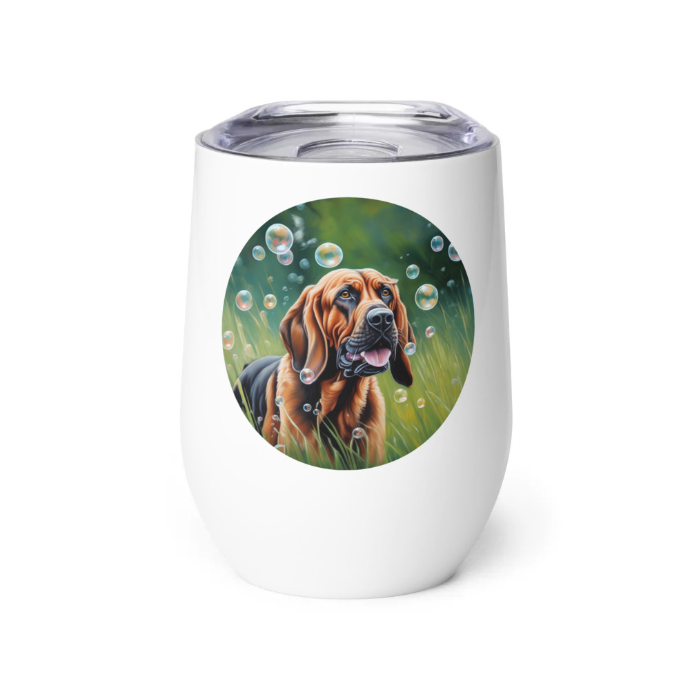 PugMug Custom Bloodhound Wine Tumbler