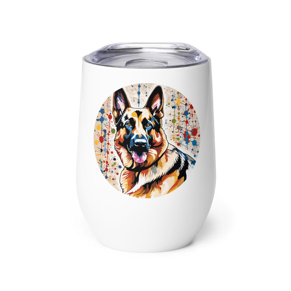 PugMug Custom German Shepherd Dog Wine Tumbler