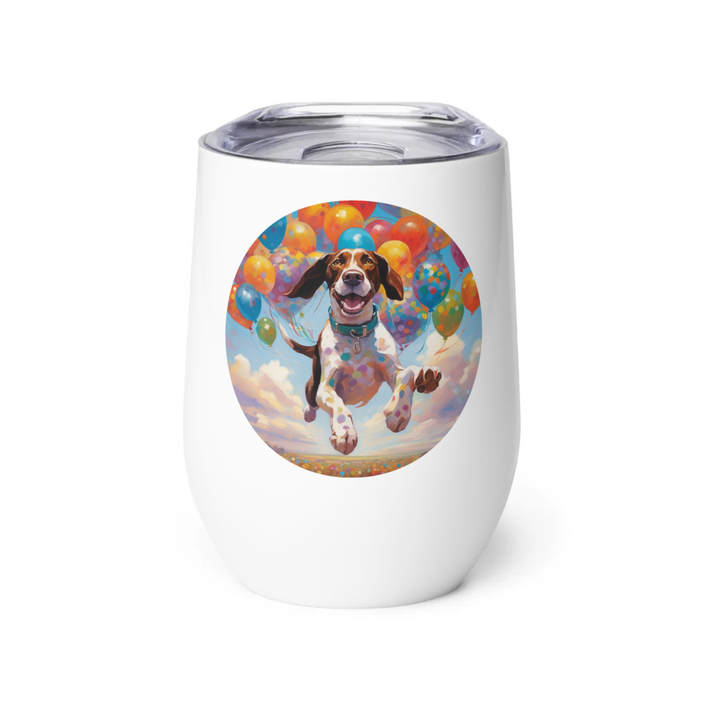 PugMug Custom Pointer Dog Wine Tumbler