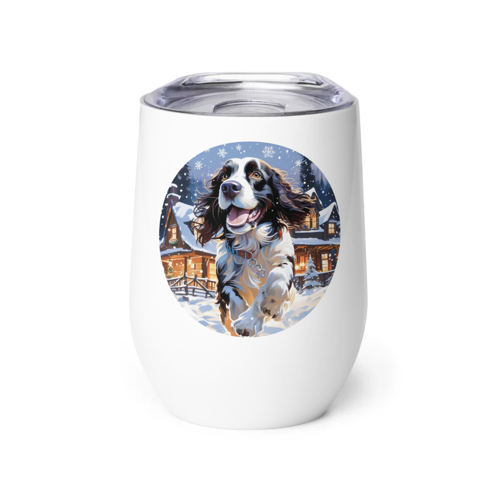 PugMug Custom English Springer Spaniel Wine Tumbler