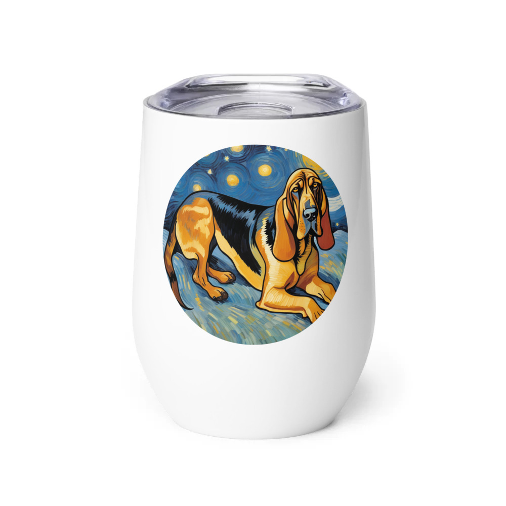 PugMug Custom Bloodhound Wine Tumbler